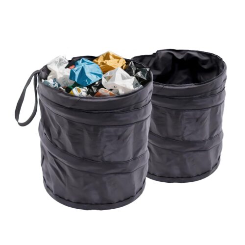 Car Trash Can，2 Packs Mini Collapsible Pop-up Car Garbage Can, Foldable Trash Can, Multipurpose Portable Trash Bag for Truck/Minivan, RV, Camping & Small Spaces
