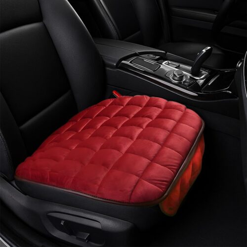 Soft Plush Car Seat Cushion, Red