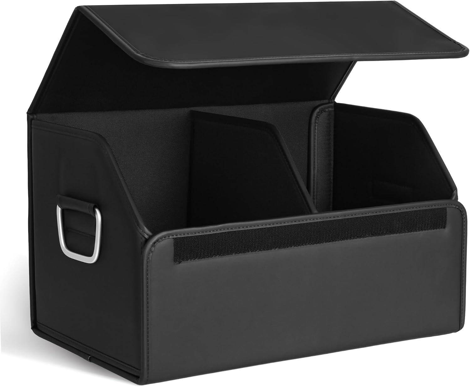Suede Leather Trunk Organizer, Large Capacity Soft Car Organizers and Storage,foldable,with lip, for Car SUV/Jeep/Sedan/Home/Camping (Black,Big)