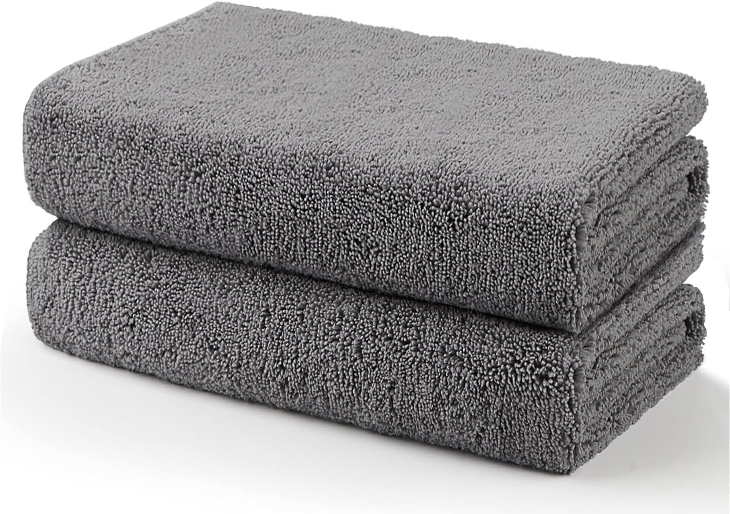 Car Drying Towels, 2 Pack Professional Microfiber Towels for Cars, Scratch-Free, Highly Absorbent Drying Towel for Cars, SUVs, RVs, Trucks, and Boats, 35 x 25 inch, Grey