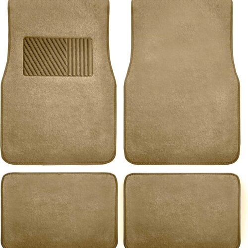 4-Piece Car Floor Mat Set with Heel Pad